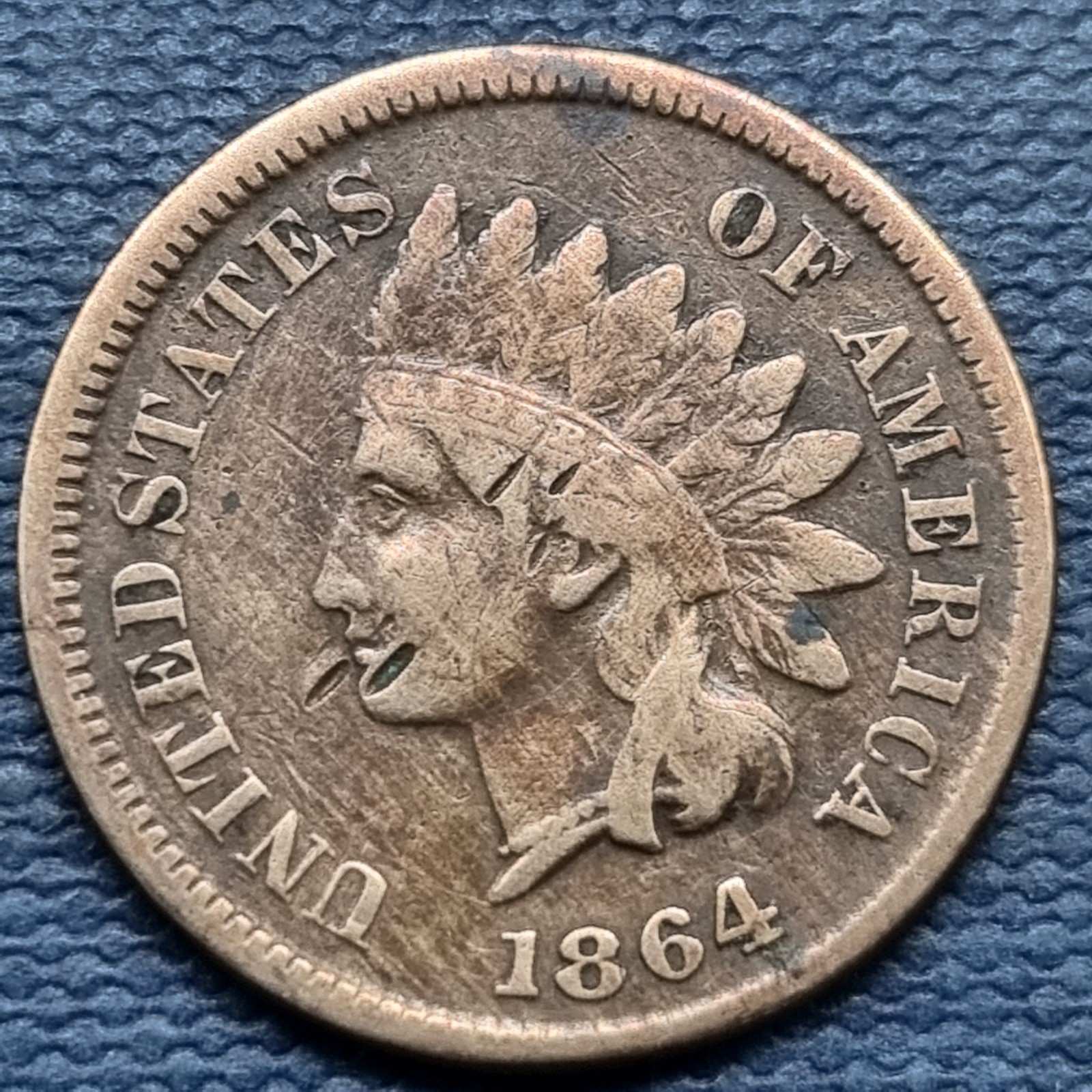 1864 With L Indian Head Cent 1c VF - XF Details #101654