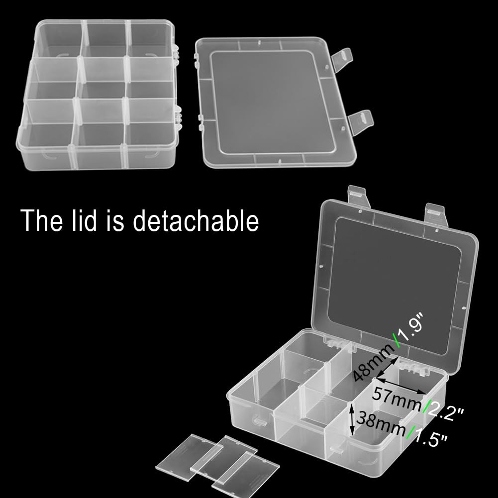 9 Grids Plastic Storage Compartment Organizer Container with Adjustable Divid...
