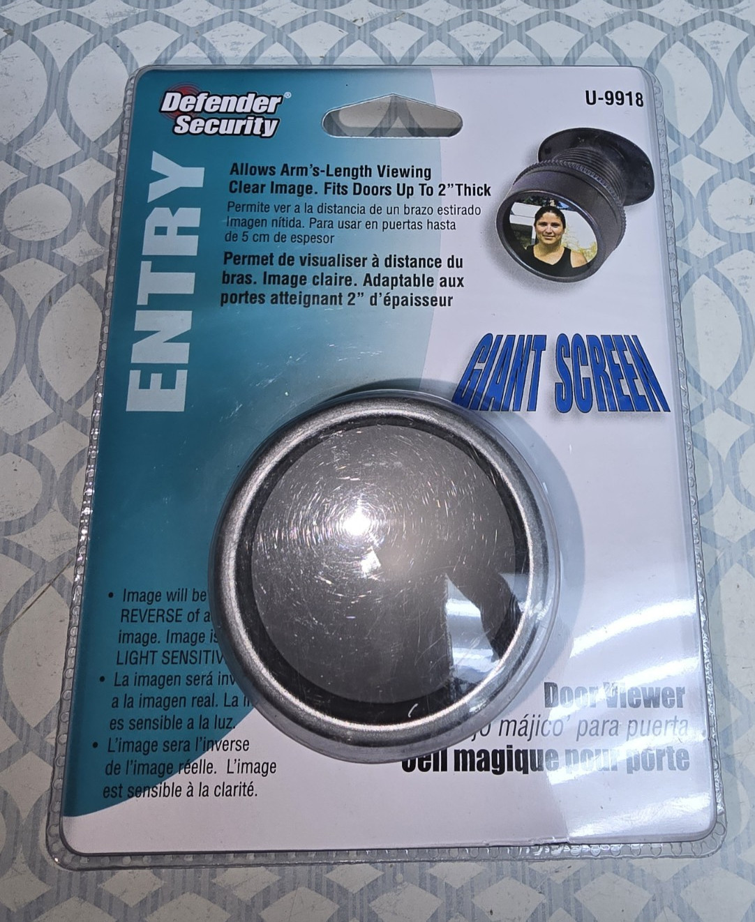 PLPCI, High Impact Giant Screen Door Viewer Plastic Gray U-9918