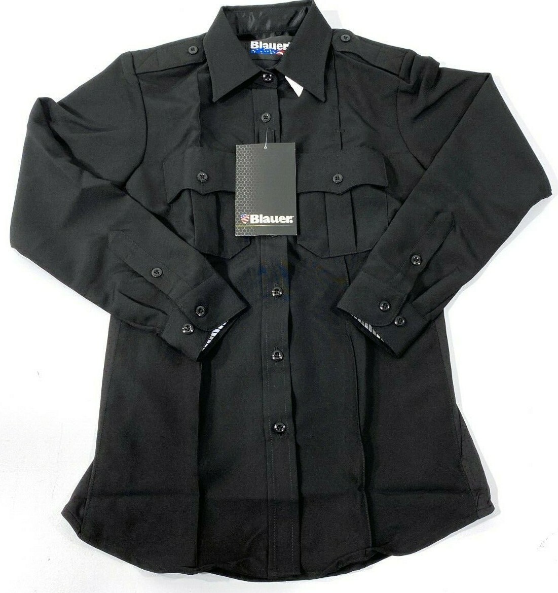 NEW BLAUER WOMENS LONG SLEEVE POLYESTER SUPERSHIRT SHIRT 8670W BLACK 30 REG