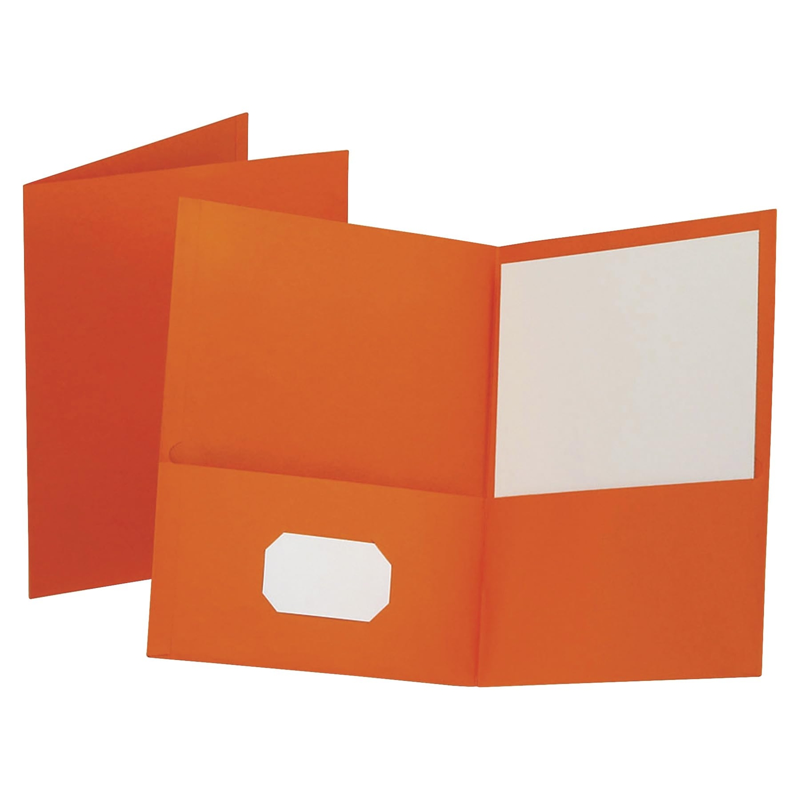 Oxford Twin-Pocket Portfolios, 8 1/2" x 11", Orange, Pack of 25