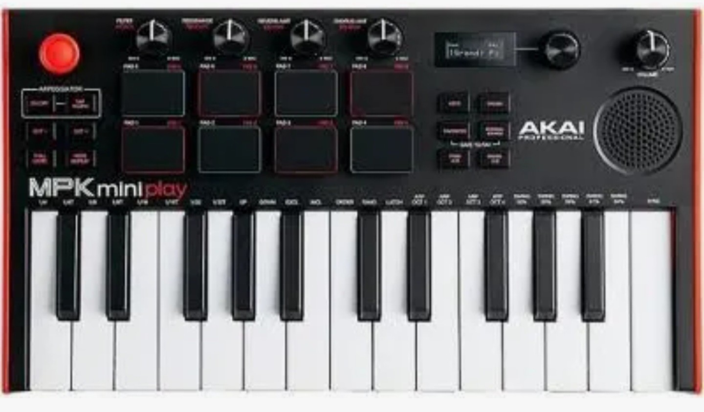 Akai MPK mini play 25-Key MIDI Keyboard Controller Built-In Speaker USB Synth