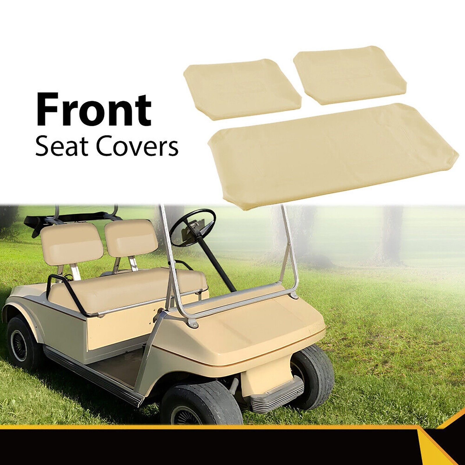 3Pcs Leather Golf Carts Leather Front Seat Covers For Club Car DS 1982-2000.5