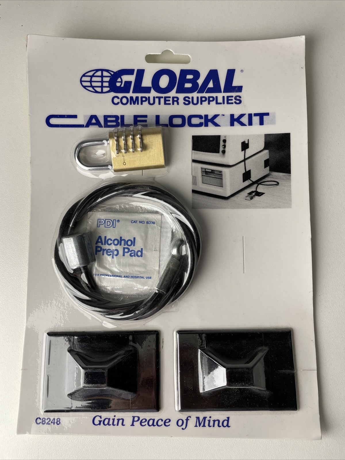 Global Computer Supplies CABLE LOCK KIT Model C8248 NIP NOS