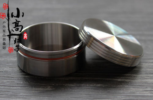 Titanium Round Waterproof Mini Pill Box Case Travel Medicine Container EDC Box