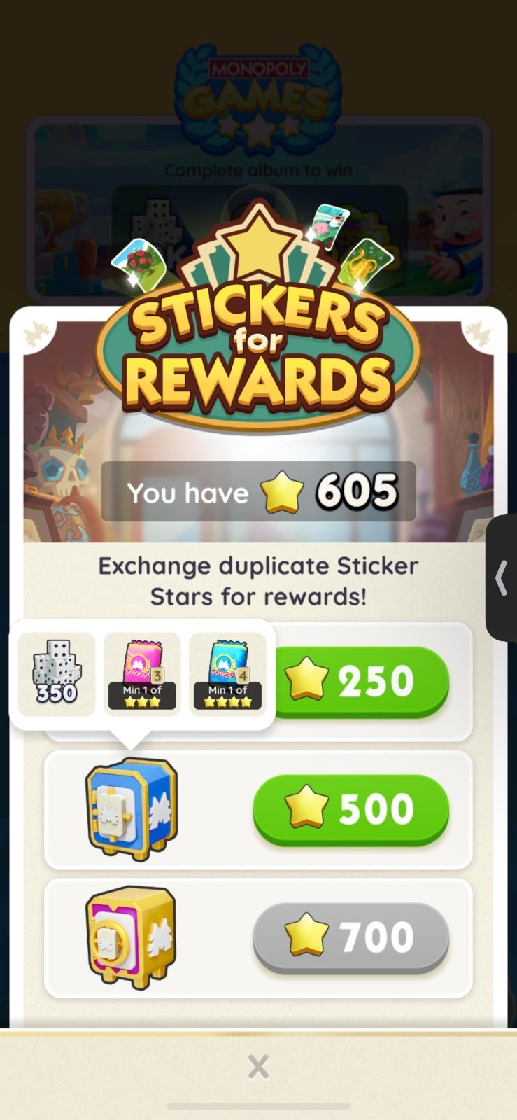 MONOPOLY GO RANDOM STICKERS FOR VAULT
