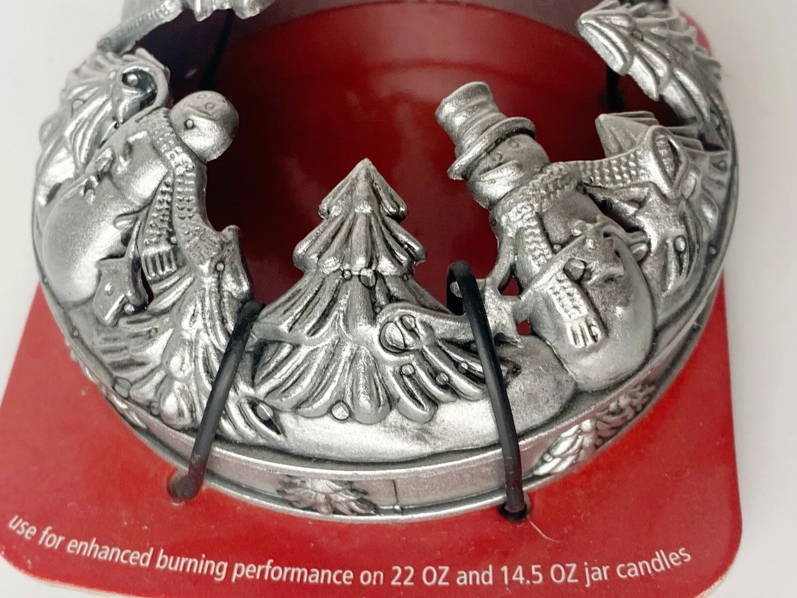 Yankee Candle Illuma Lid Topper 3"  Snowmen & Christmas Trees Metal Snowman NEW