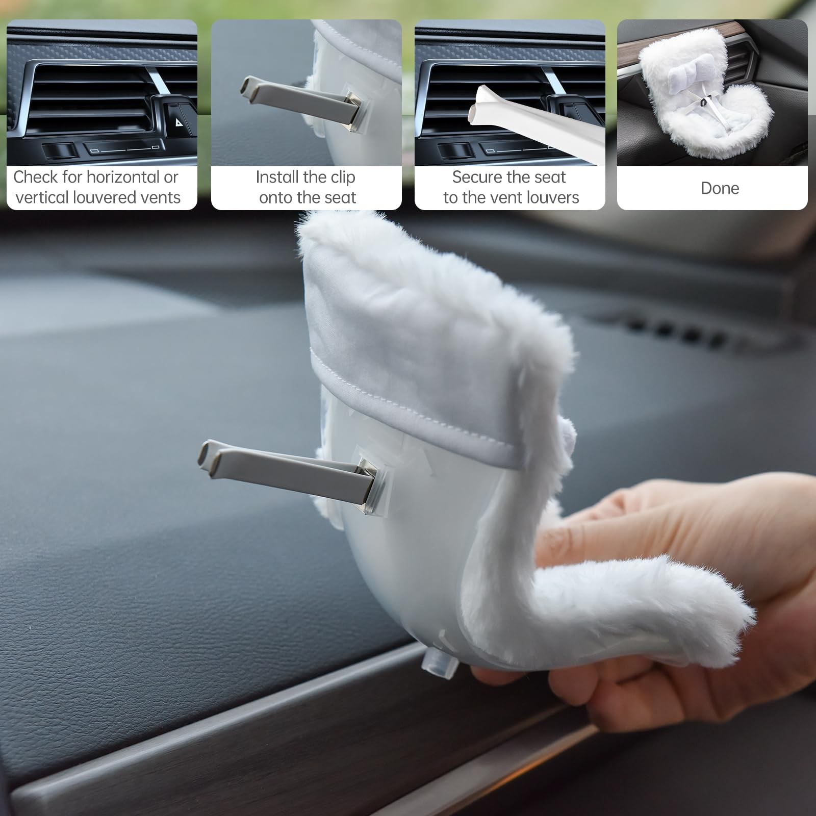 Doll Car Seat Compatible with Bubudoll, Small for 6 inches, White