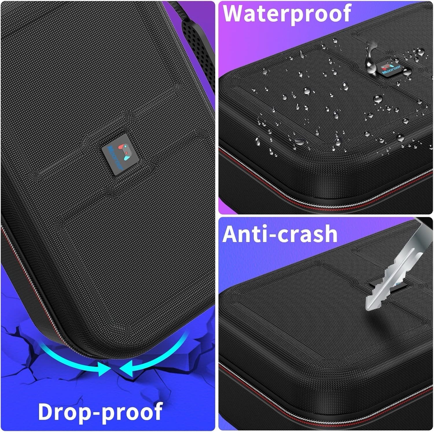 Mooroer Steam Deck Carrying Case 2024 Large Storage Travel Case Black