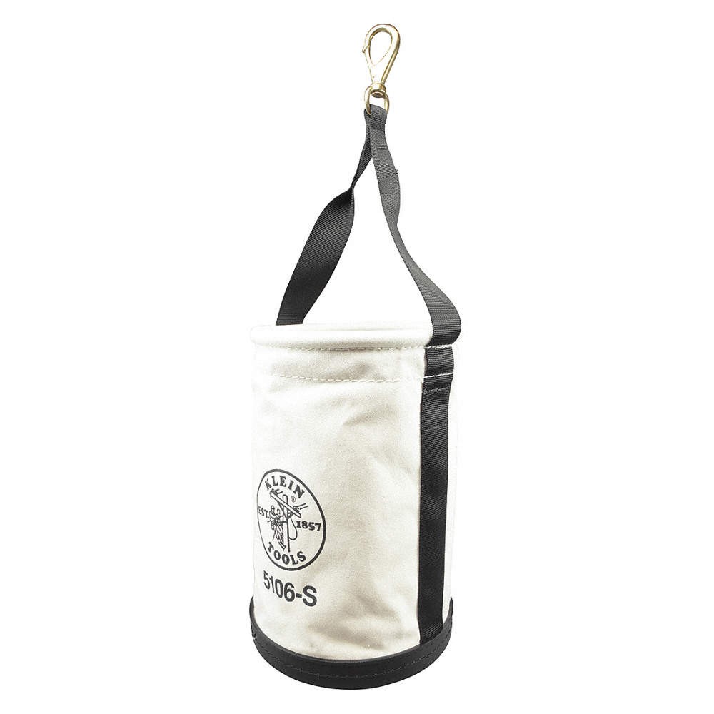 KLEIN TOOLS 5106S Bucket Bag,Canvas,Straight Wall,OffWhite 2DFP1