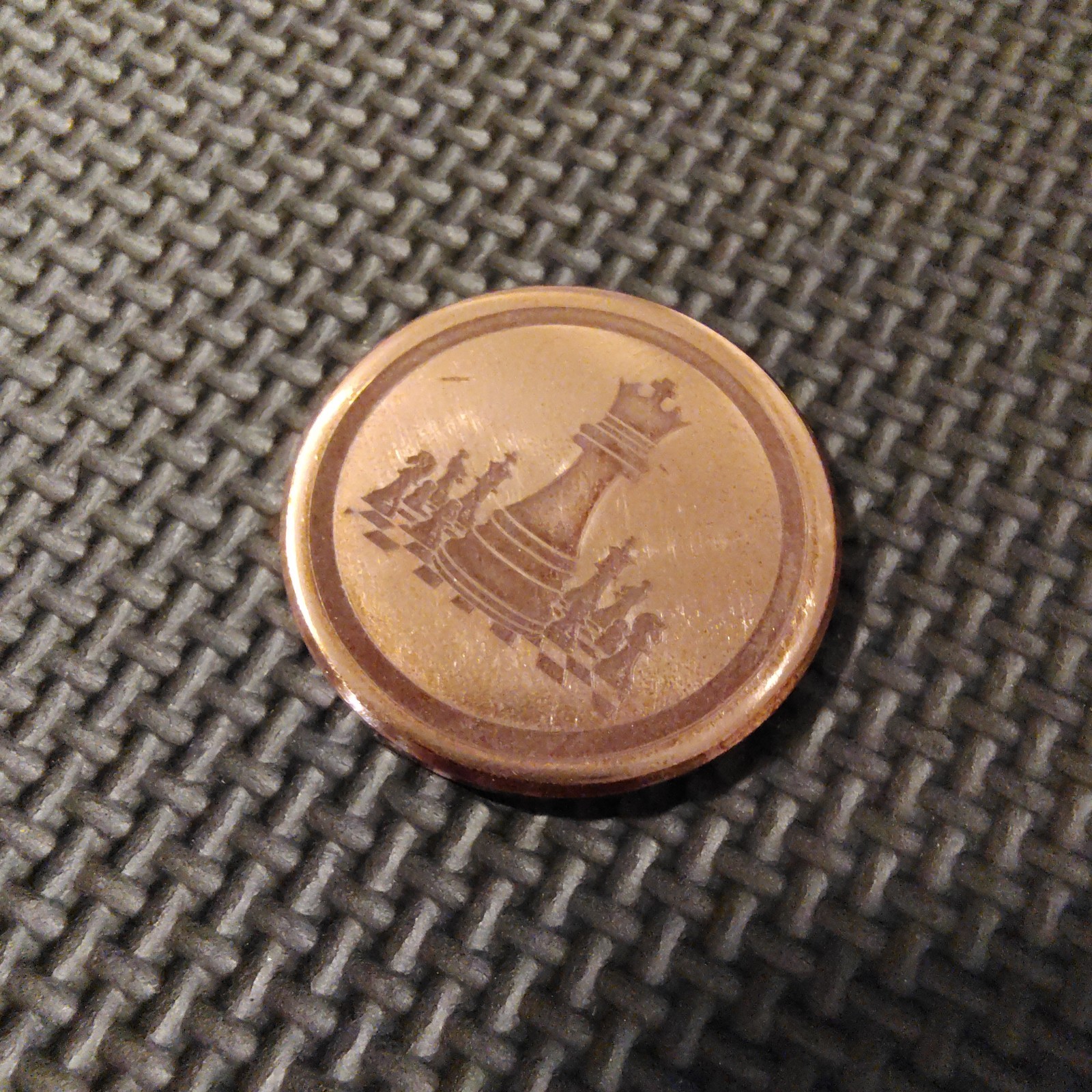 Custom Boutique Copper Engraved Chess Board Worry Coin Golf Ball Marker 1.5"