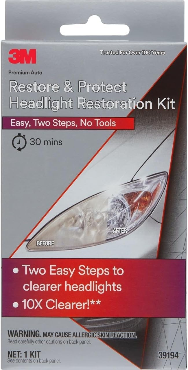 Auto Restore and Protect Headlight Restoration Kit, Use On Plastic Lenses, Headl