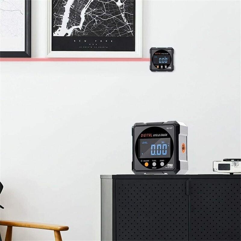 2 in 1 Laser Angle Gauge Level Box with Magnetic Base Digital Angle Finder