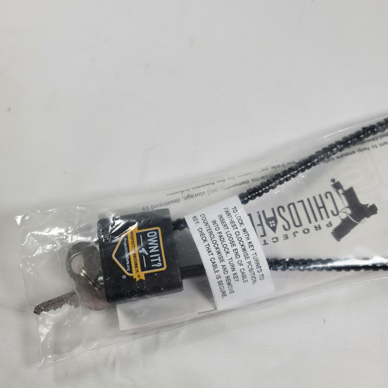 Gun Lock Cable Style 2 Keys Own It Respect It Secure It Project Child Safe New