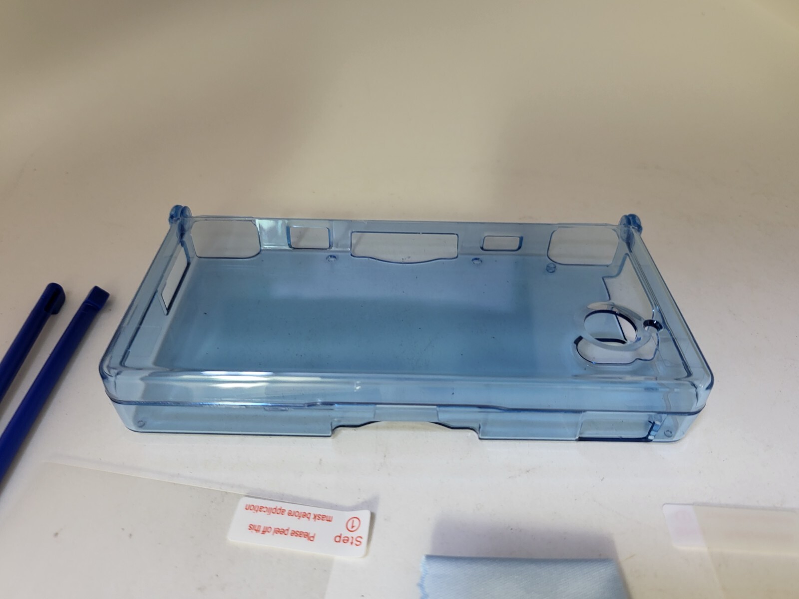 NEW Clear Blue console Shell Case + 2 Stylus & Screen protector for Nintendo DSi