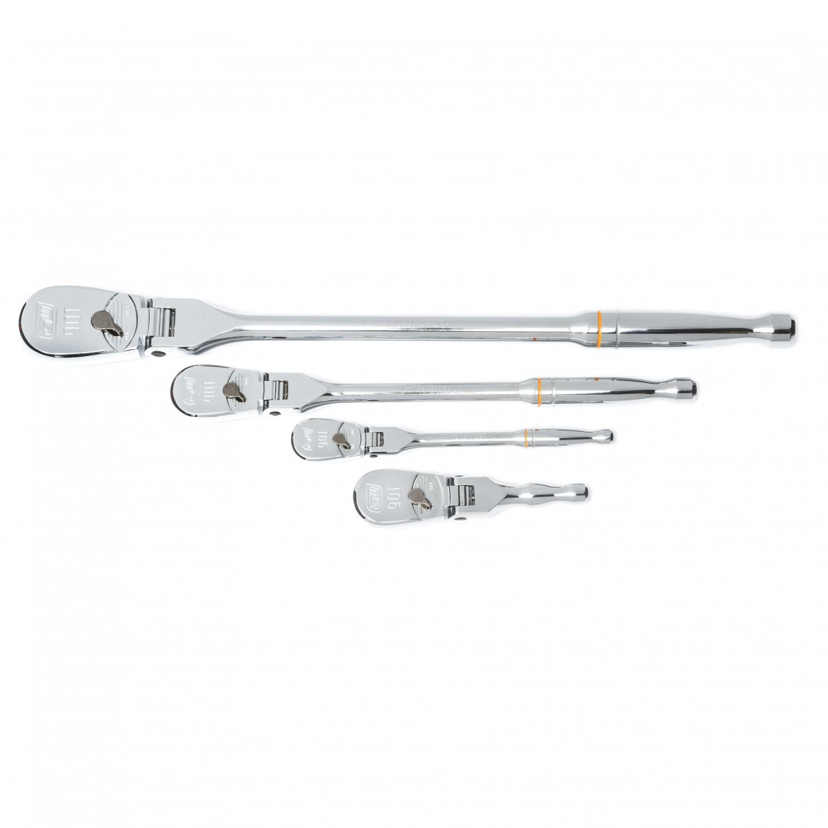 GearWrench 4 Piece 1/4 Inch, 3/8 Inch & 1/2 Inch Drive 90-Tooth Flex Head Teardr