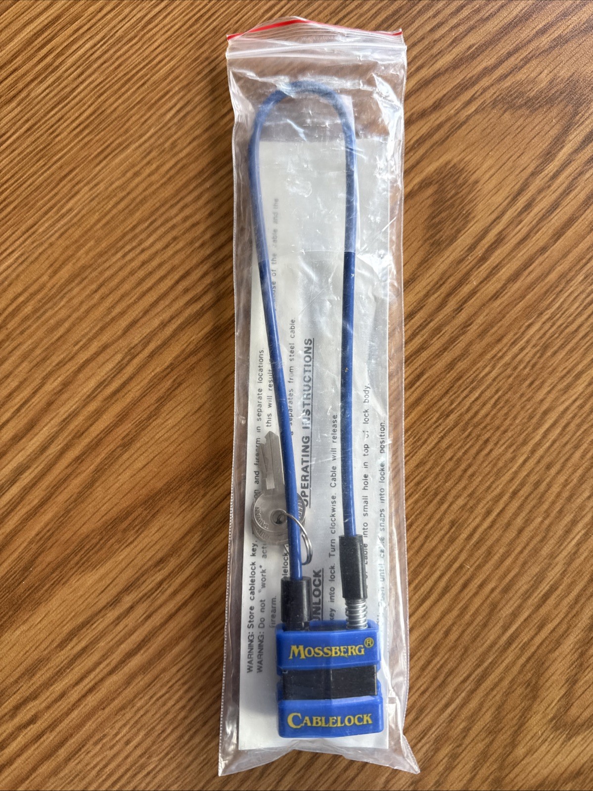 Blue Mossberg Brand Gun Cable Lock- Brand New Never Used 7.5" in original pkg