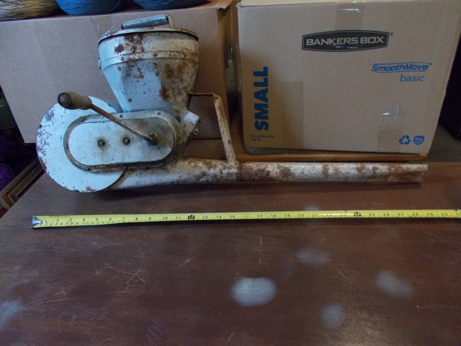 Antique Seed/Fertilizer Spreader with Hand Crank