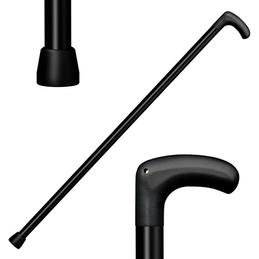 Cold Steel Heavy Duty Cane Aluminum Shaft Crook Nylon Handle Rubber Foot 91PBX