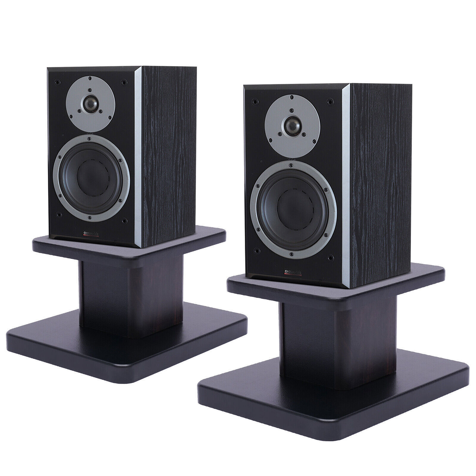 Elegant Black Walnut Speaker Stands for Bookshelf or Desktop Use