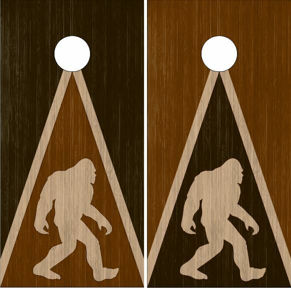 Bigfoot Stained Wood Cornhole Wrap Bag Toss Skin Decal Sticker