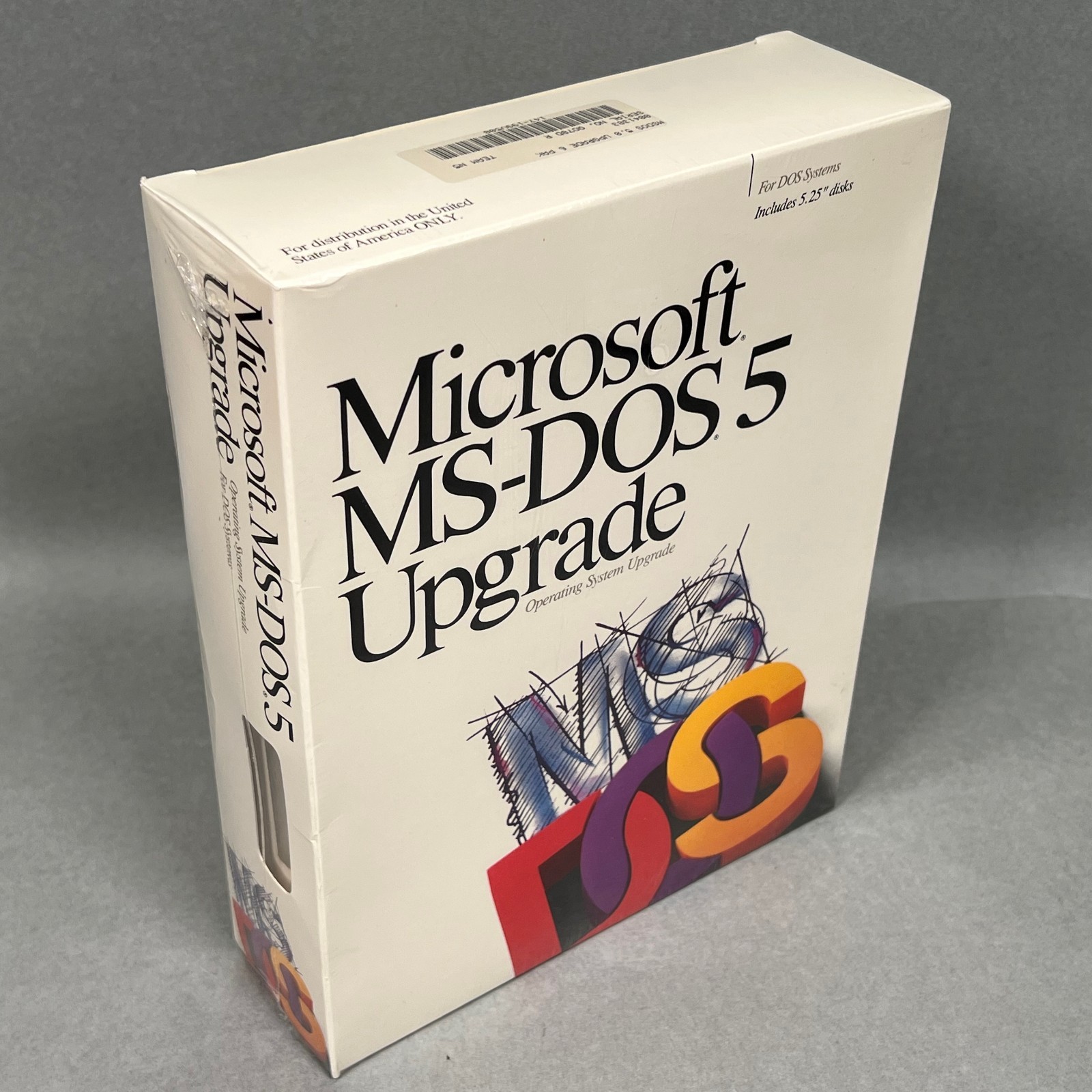 SEALED Vintage Microsoft MS-Dos 5 Upgrade PC Software Includes 5.25" Disks NEW