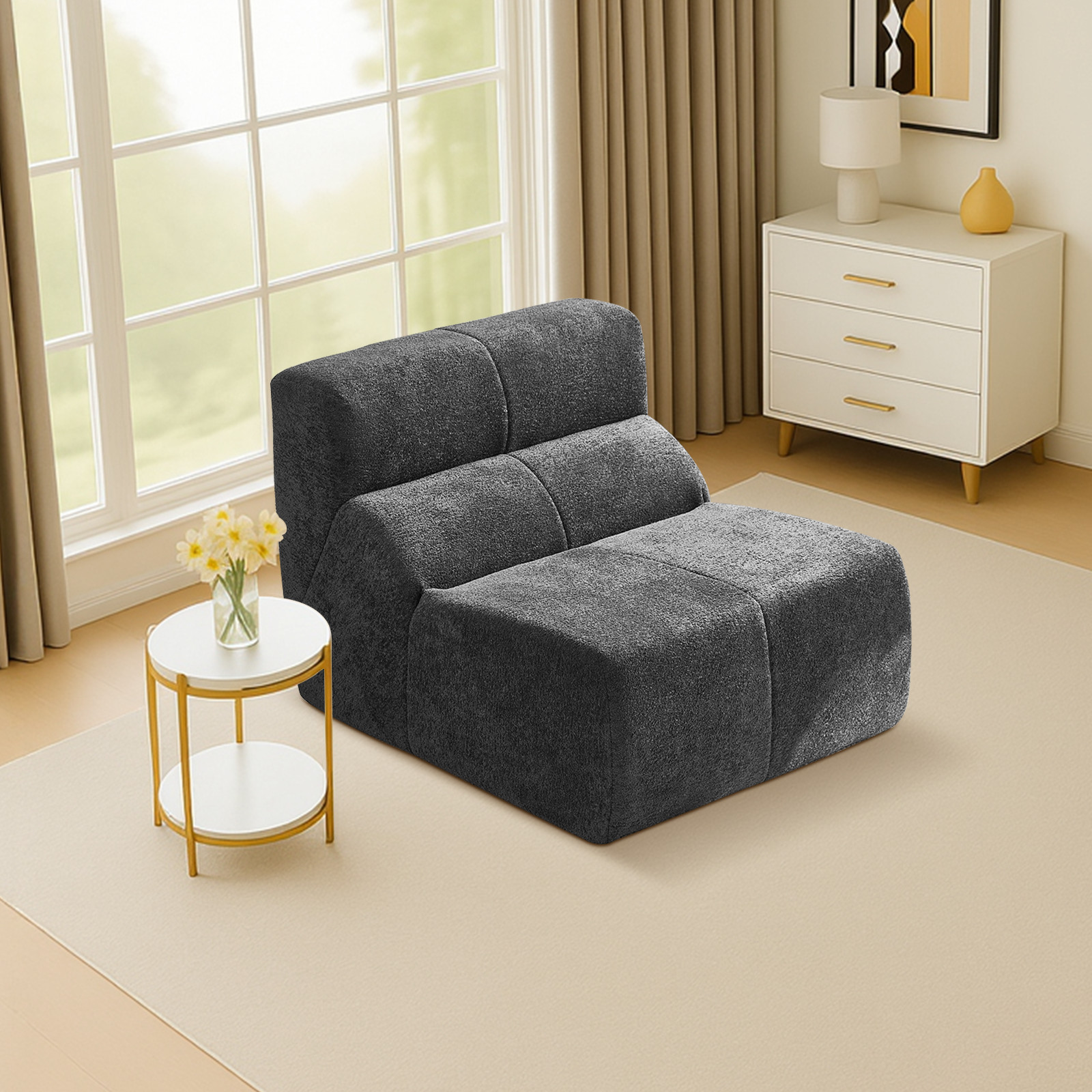 Luxury Cloud-Soft Velvet Single Sofa Chair,Soft compress Sofa Perfect for Livi