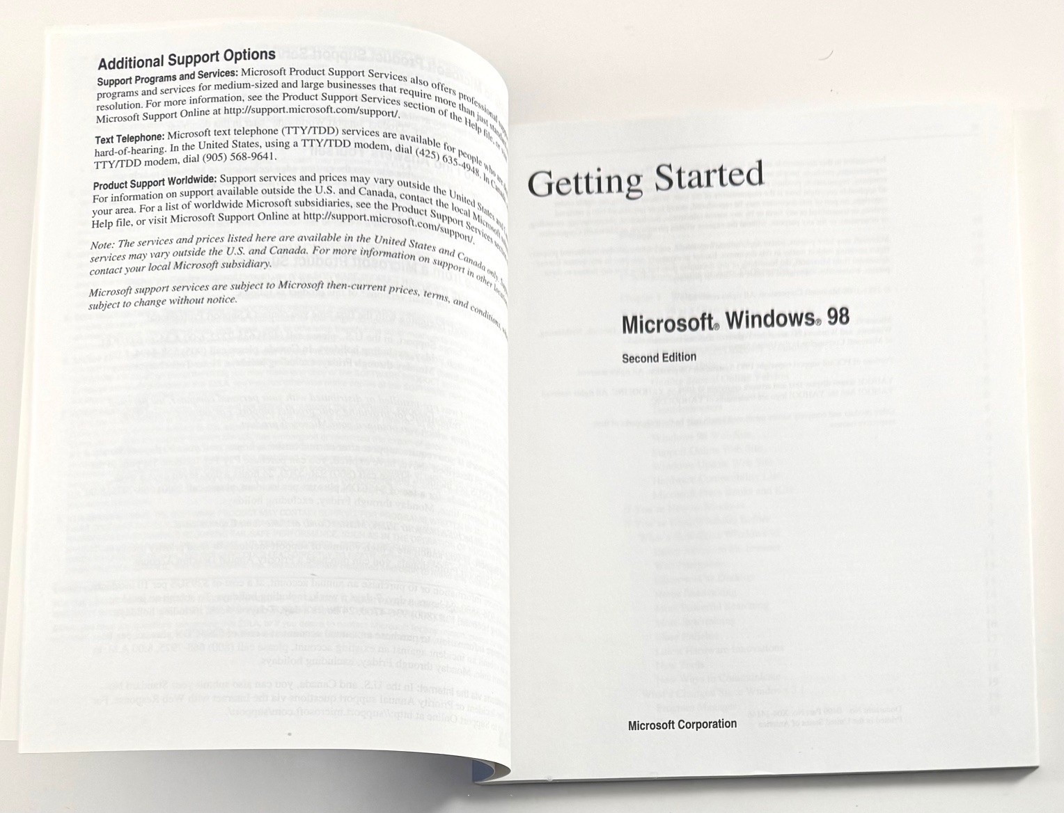 VTG Microsoft Windows 98 Getting Started Manual Guide Book - 1998