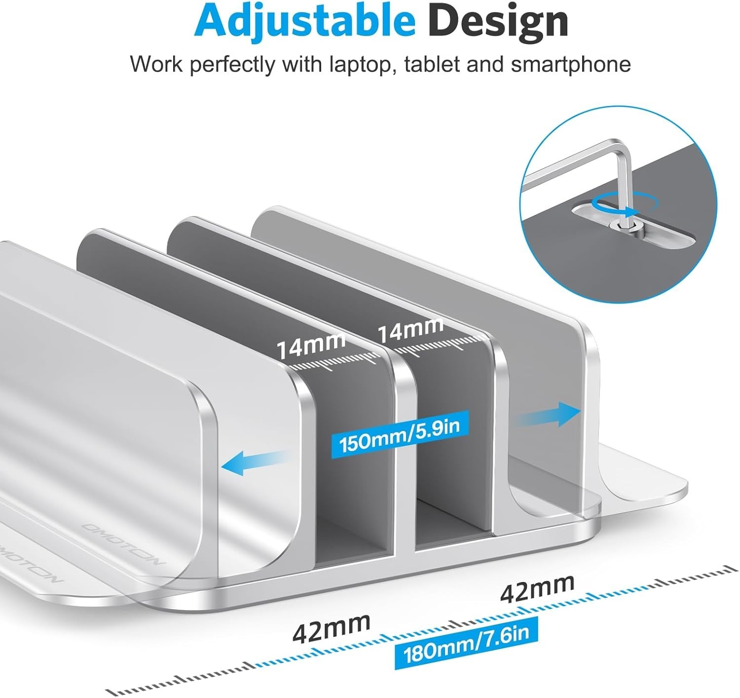 Updated Dock Version] Vertical Laptop Stand, Double Desktop Stand Holder with...
