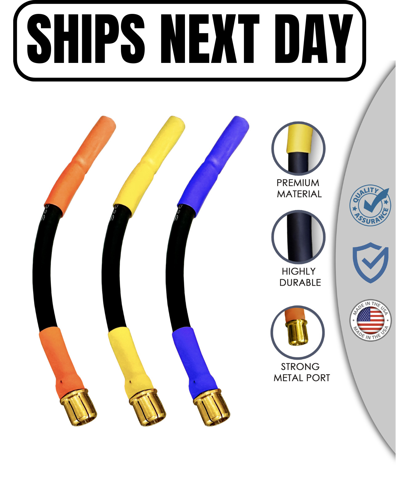 8MM Male to 4MM Female Bullet 3 Inch ESC Extension Leads 10AWG 200C Rated Wire
