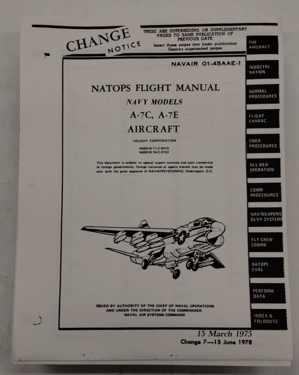 Vought Navy Models A-7C & A-7E Corsair II Flight Manual June 15, 1978-Copy