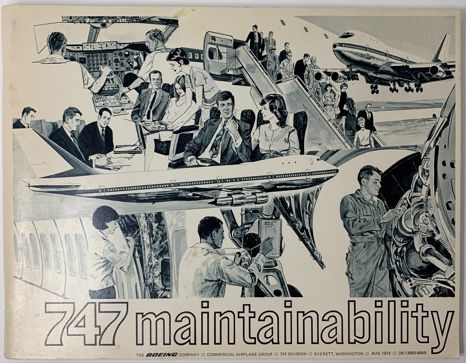 Boeing 747 Maintainability Brochure Airplane 1972 D6 - 13050-899R