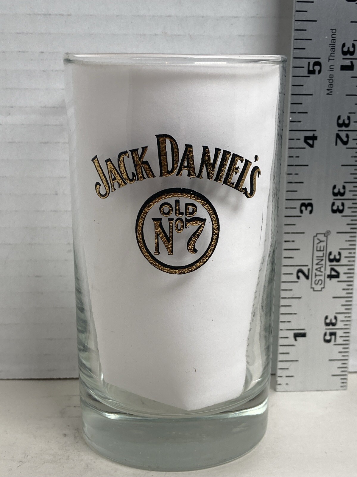 Jack Daniels Old No 7 Highball Glass Used Gold Logo