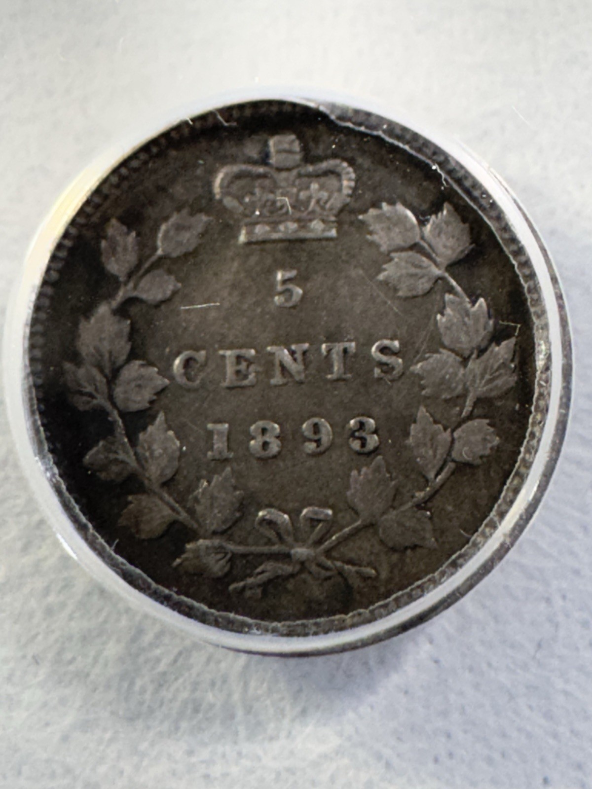 1893 Canada 5 Cents Small Silver Coin Graded VF 30 by ANACS