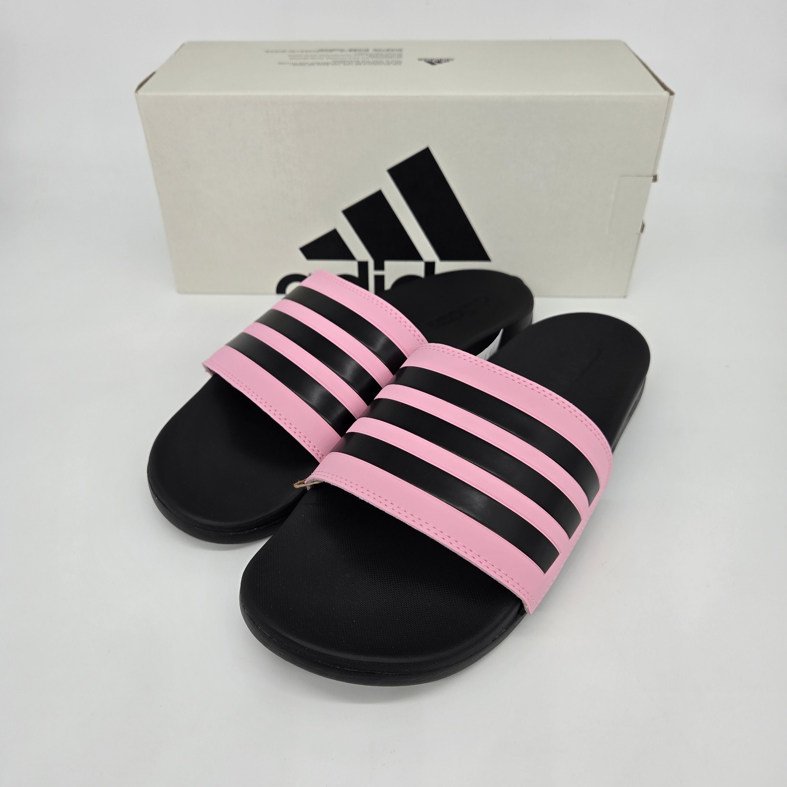 New adidas Adilette Comfort Slides True Pink Core Black Men's Sandal JH6606