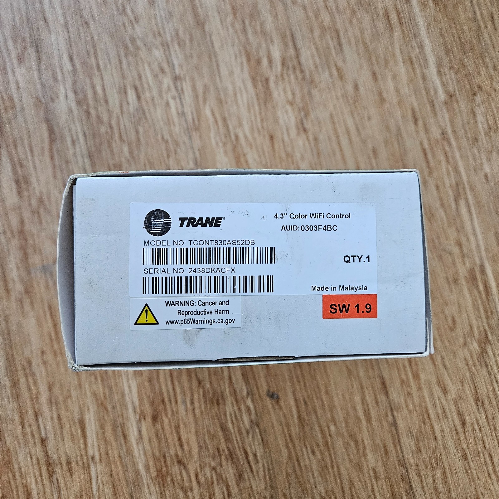 Trane TCONT830AS52DB Programmable 4.3" Colored Touchscreen Smart Thermostat