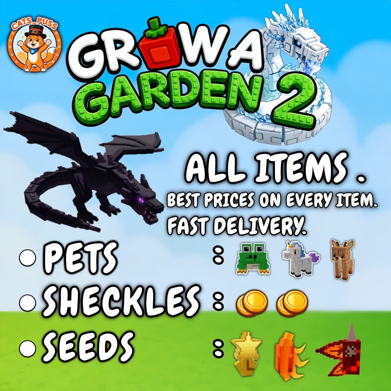 🔥CHEAPEST🔥Grow a Garden 2 | All Items, Seeds, Sheckles | GAG2 🔥