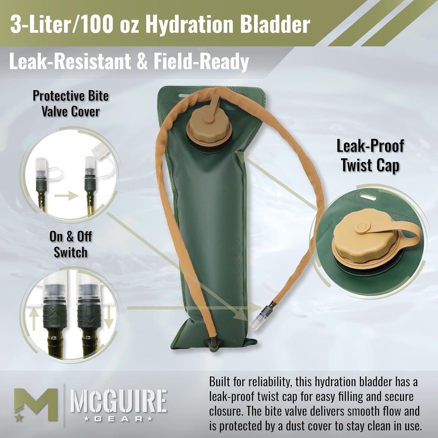 Hydration Bladder, 3L/100 Oz. Water Bladder, Leak Proof Hydration Pack, Water Re