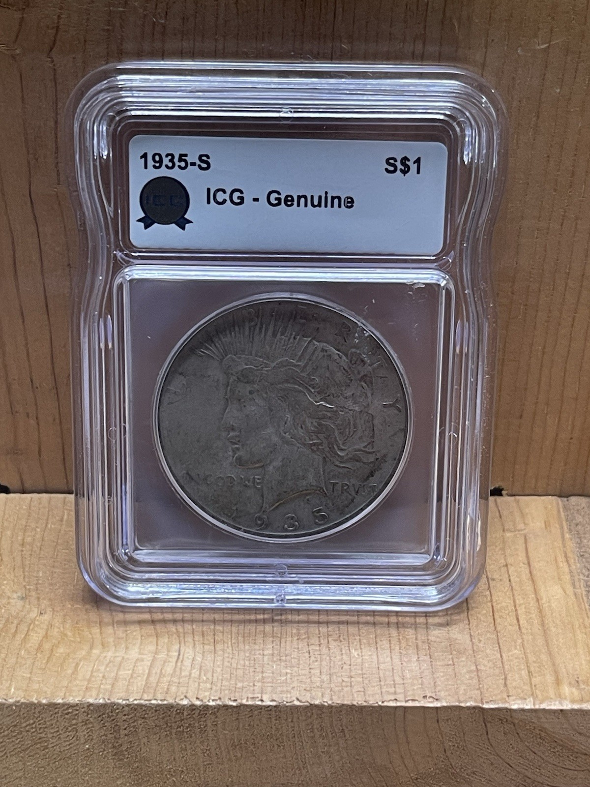 ICG Genuine 1935-S Silver Peace Dollar