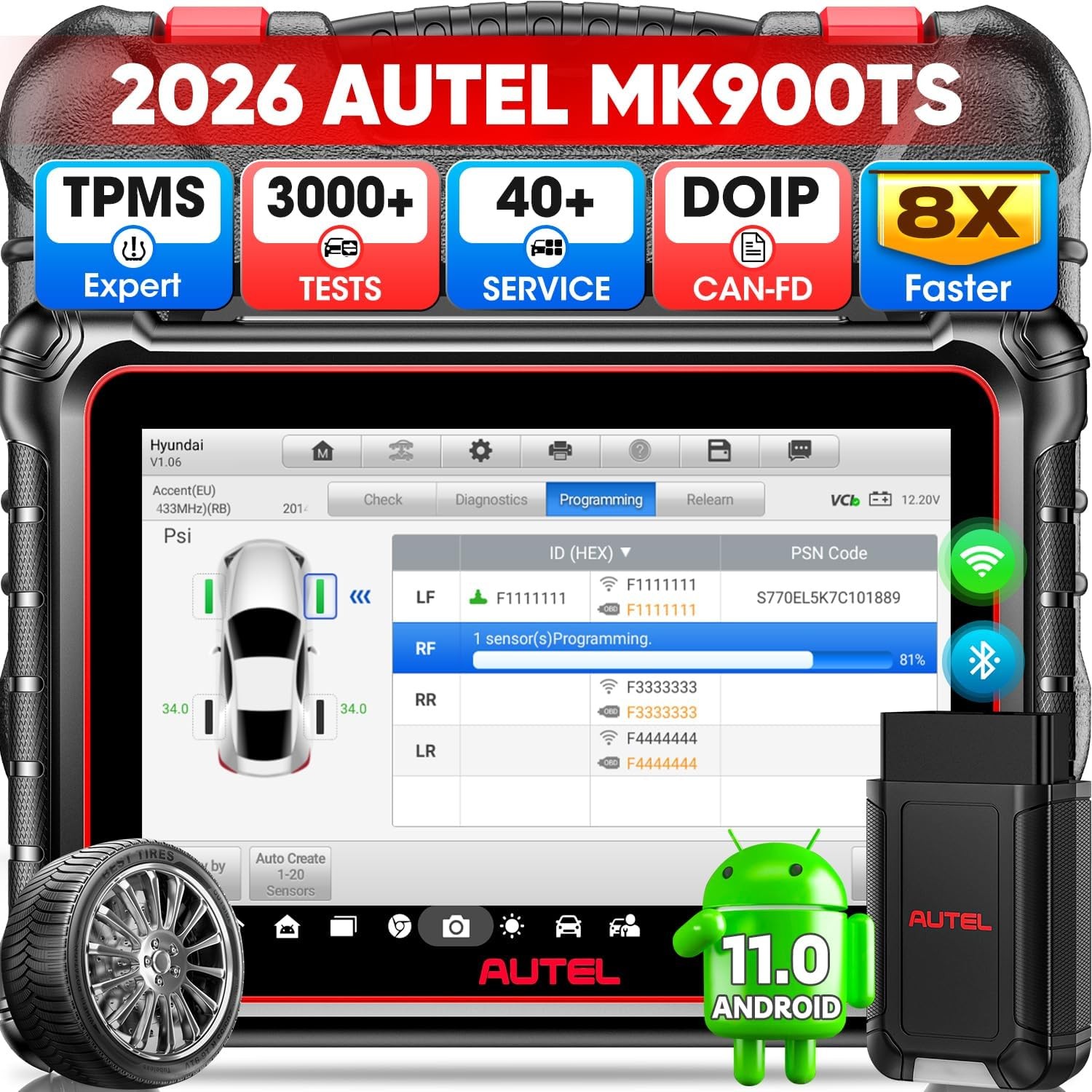 2026 NEW Autel MaxiCOM MK900TS MK900-TS TPMS PR0GRAMMING Diagnostic Scanner Tool