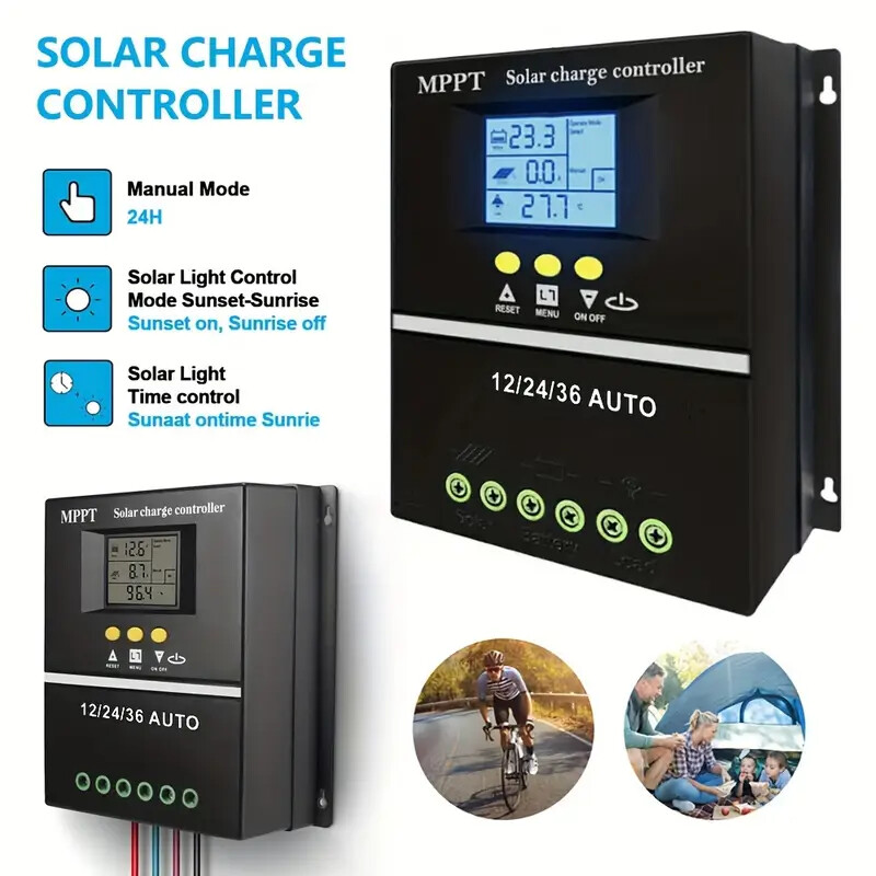 2pcs 100A MPPT Solar Charge Controller Tools 12V/24V/36V/48V LCD Dual USB