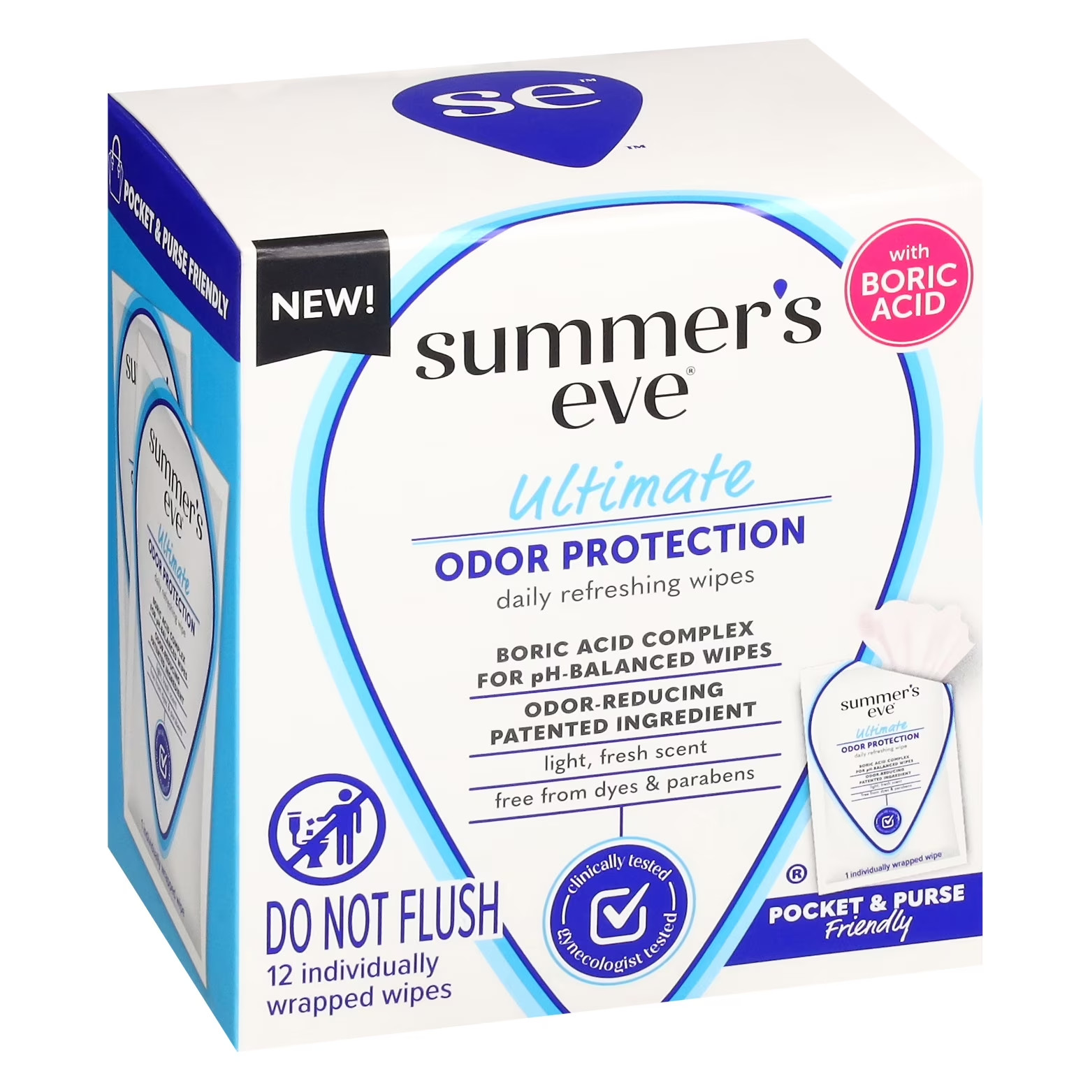 Summer's Eve Ultimate Odor Protection Wipes, 12 Count (6 pack)