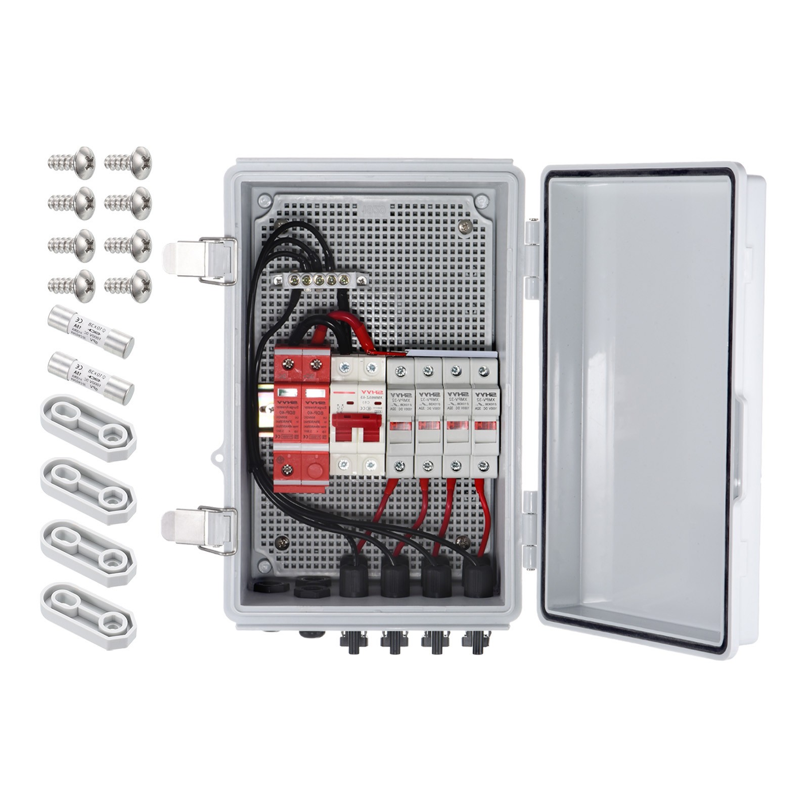 4 String Metal Solar Combiner Box PV Combiner Box With 15A Rated Current Fuse