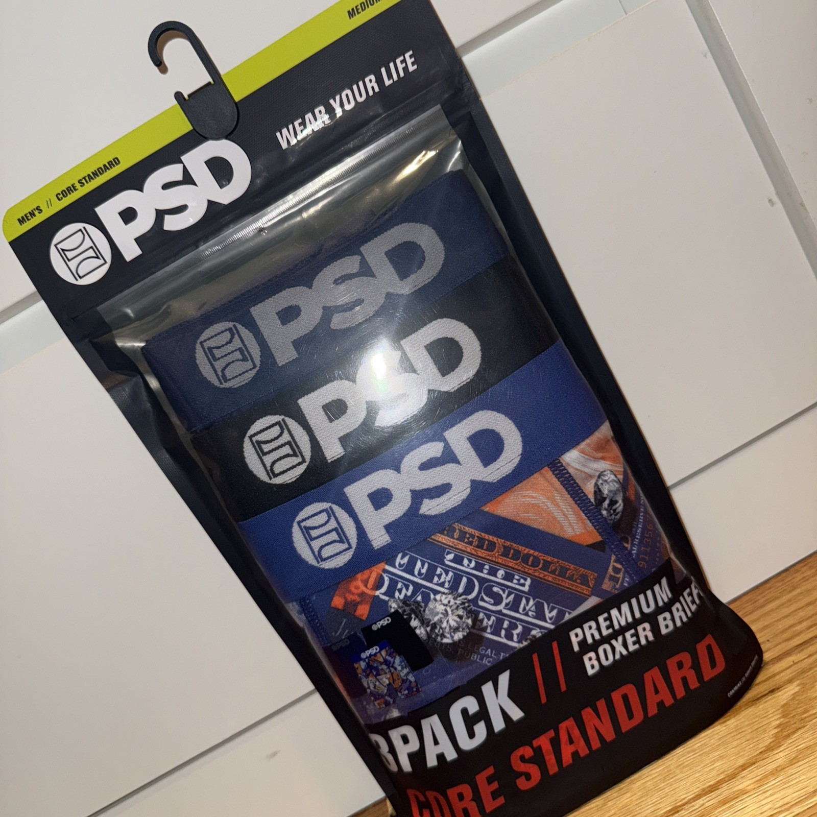 PSD 3 PACK Premium Boxer Briefs Core Standard Men's MEDIUM (32-34)