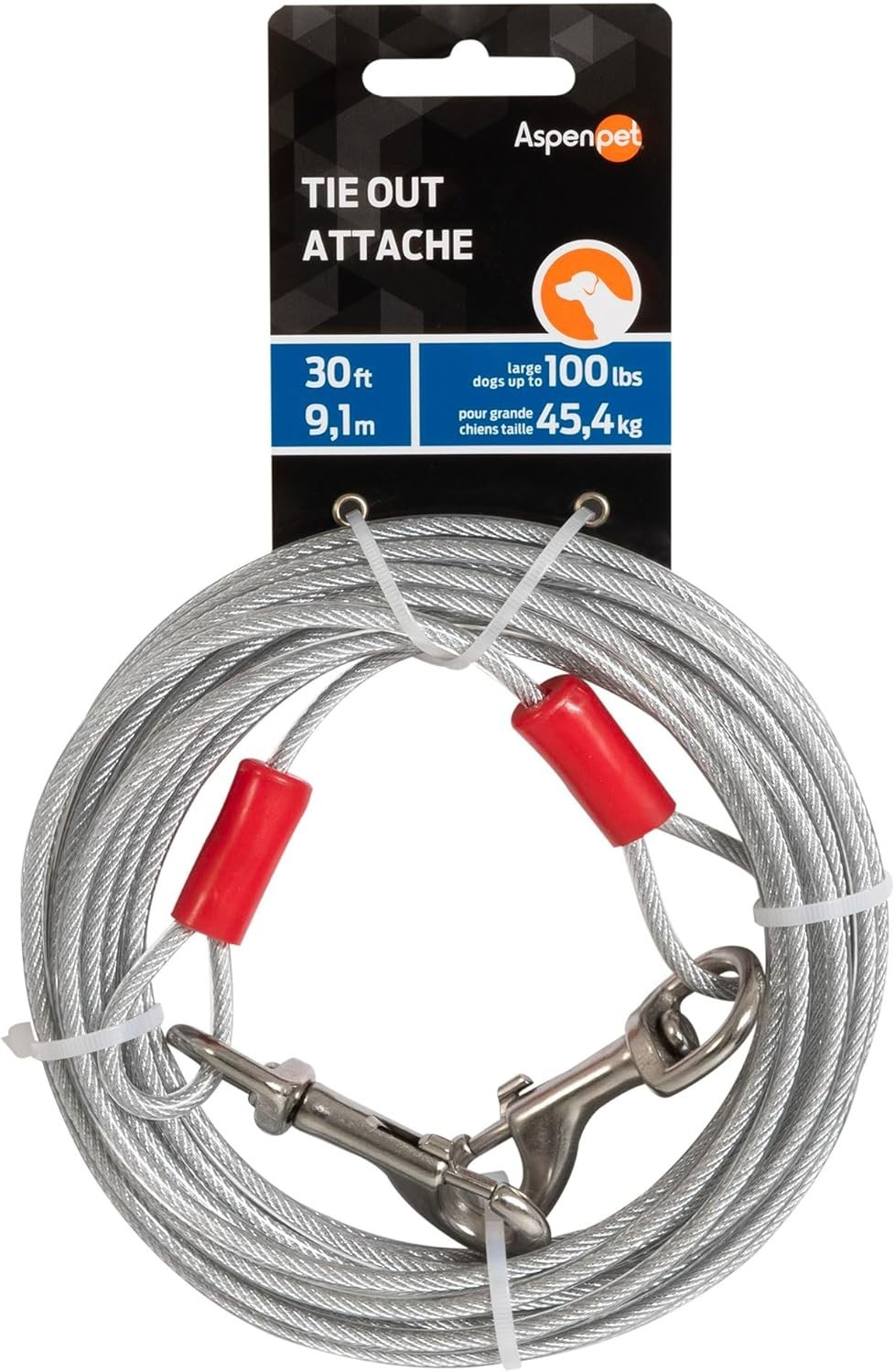 Dog Tie Out Cable 30ft 1700lb Heavy Duty Outdoor Pet Lead Tether