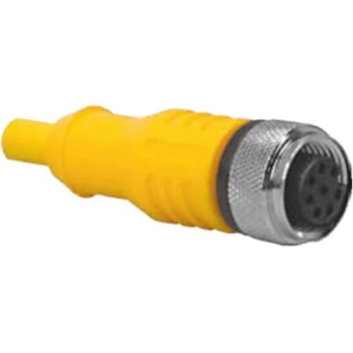1pc TURCK RKC 4.4T-2-RSC 4.4T Cordset, M12 Male to M12 Female, Yellow, 4 co