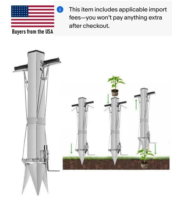 GARDEN METAL PRECISION SEEDER VEGETABLE HAND MANUAL PLANTER TRANSPLANTER 2 HANDL
