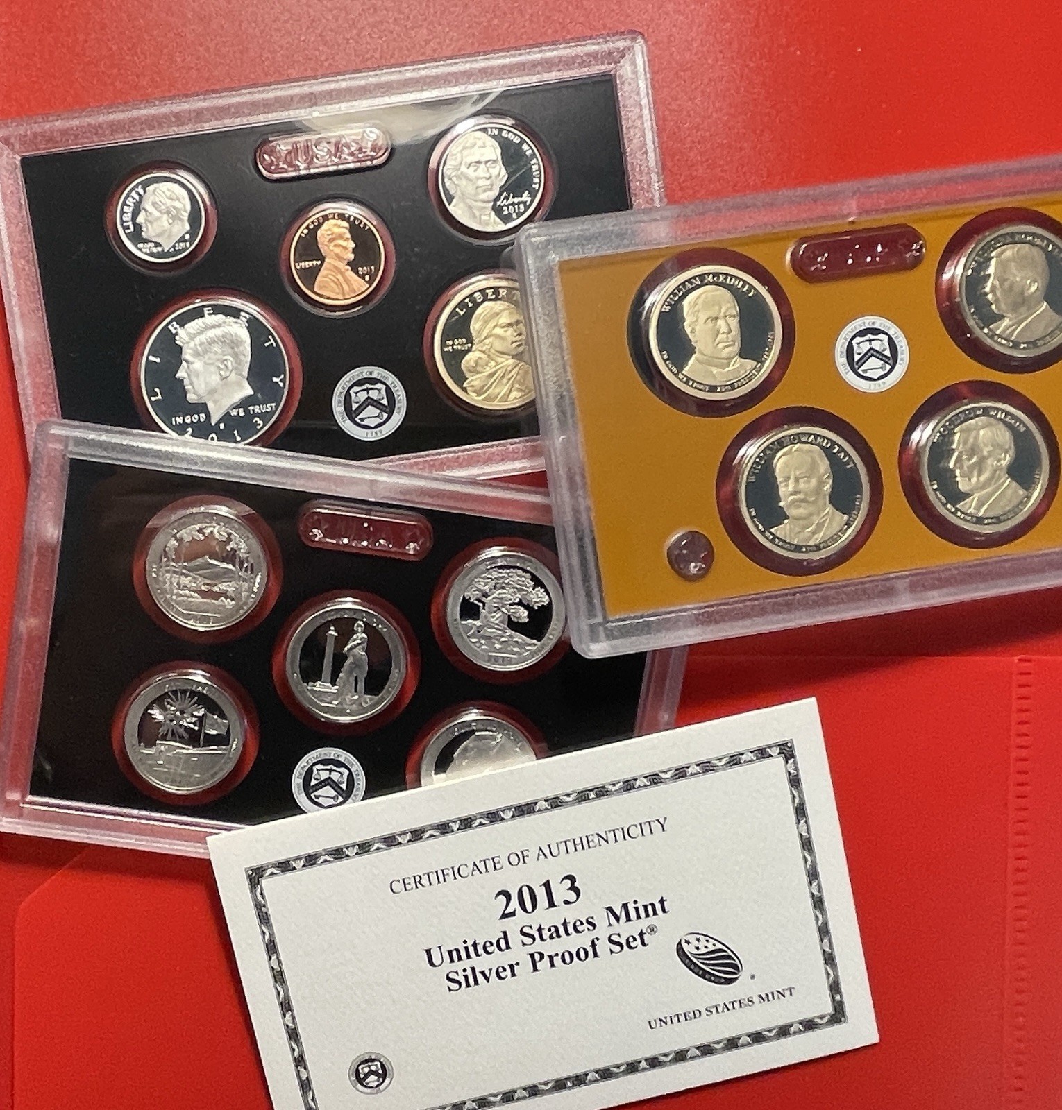 2013 US Mint Silver Proof Set, 14 Coins With Original Box, COA. Beautiful Set!