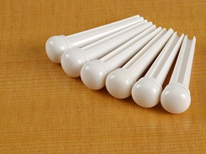 MusicianAtHeart REAL Slotted BONE Bridge Pin Set for Ibanez Acoustic Guitar