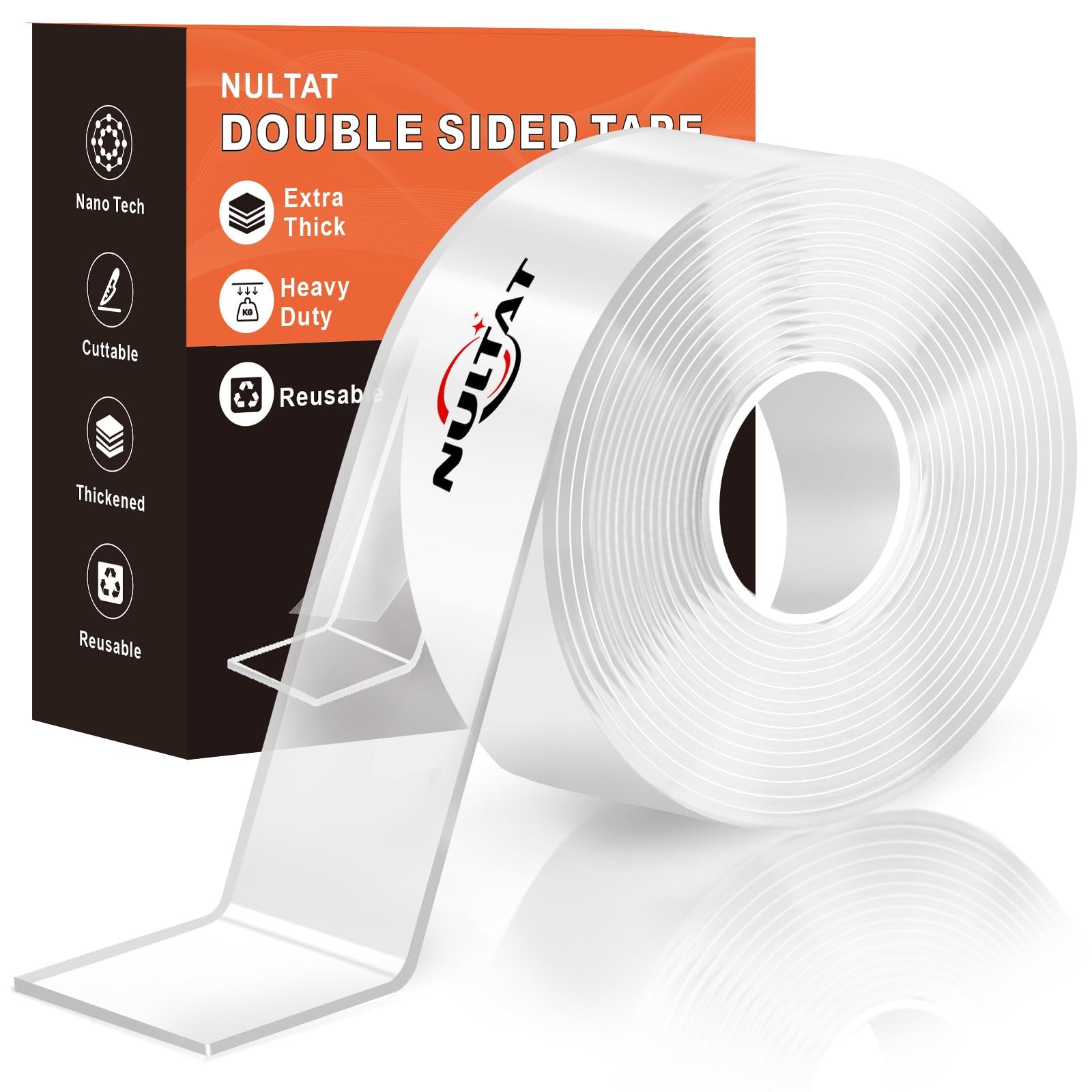 NULTAT Strong Double Sided Tape Heavy Duty 10 Feet, white